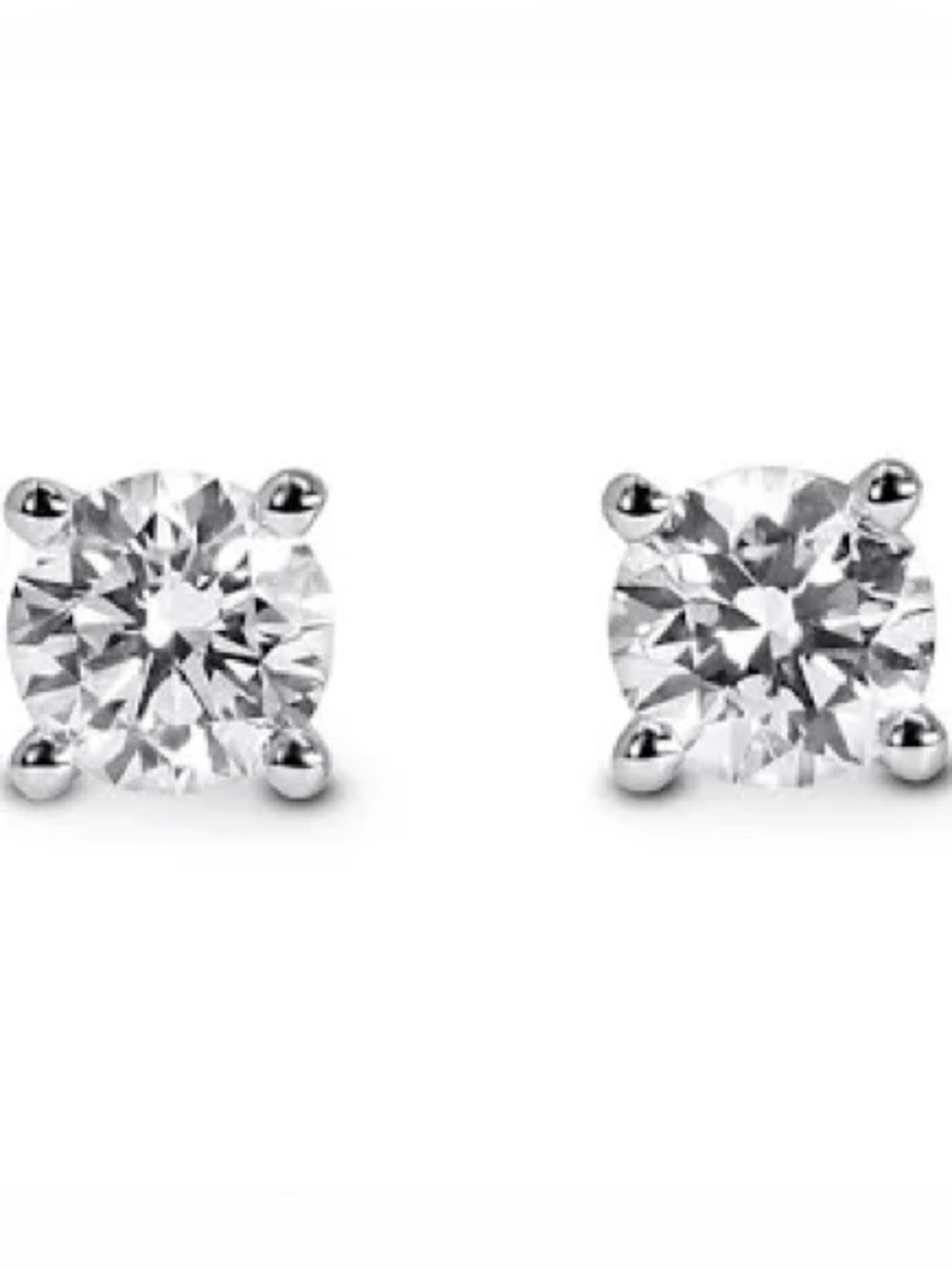 Classic Clear Crystal Stud Earrings in Silver